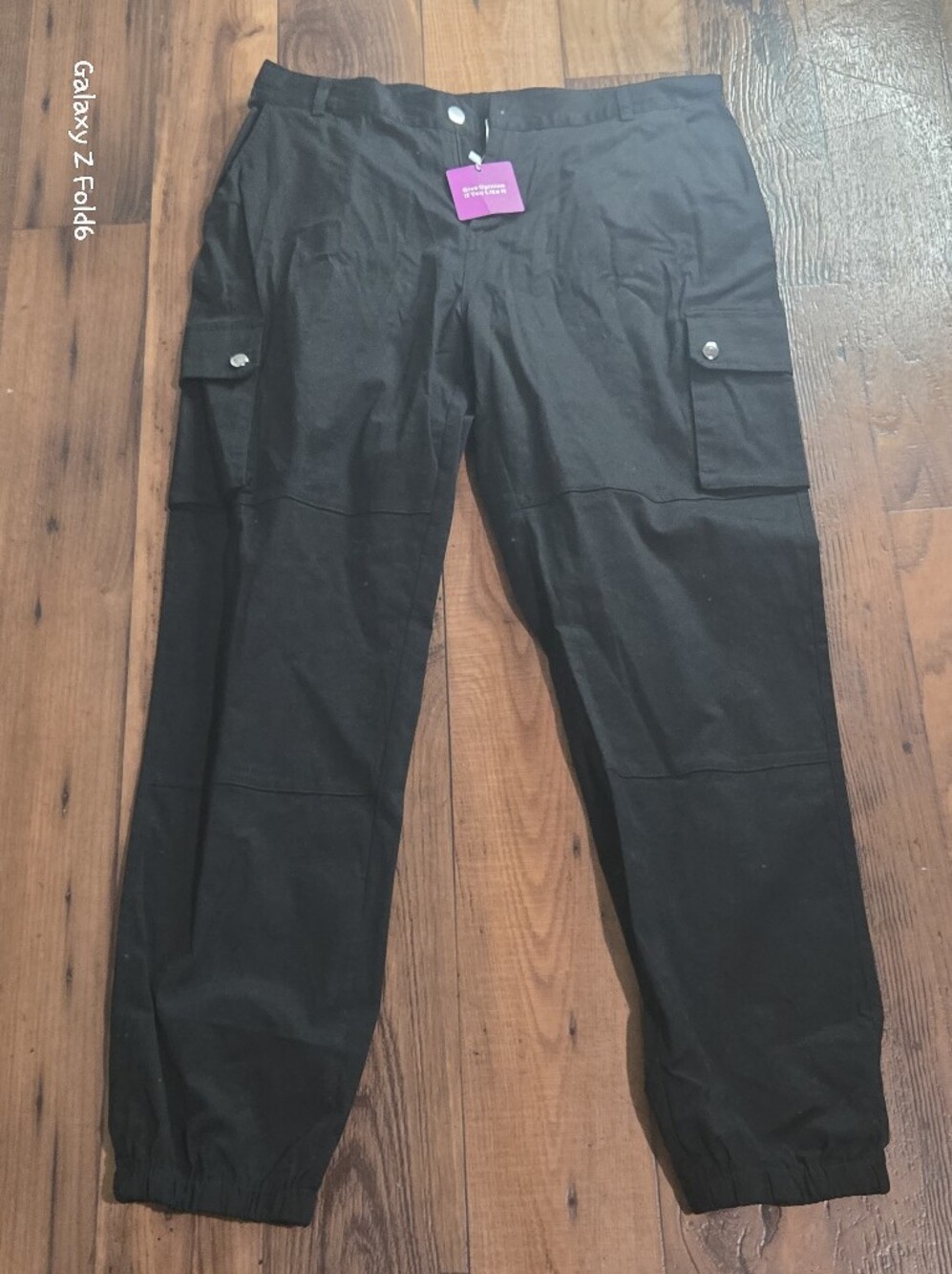 Men's Black Cargo Jogger Pants with Utility Pockets